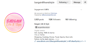 Bargain Life and Style Instagram title